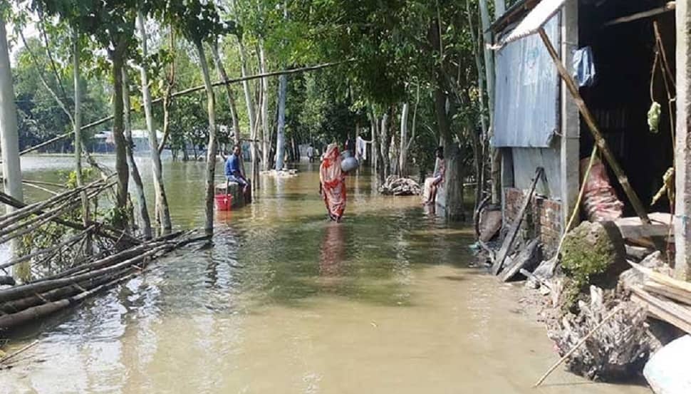 কুড়িগ্রামে কমতে শুরু করেছে নদ-নদীর পানি