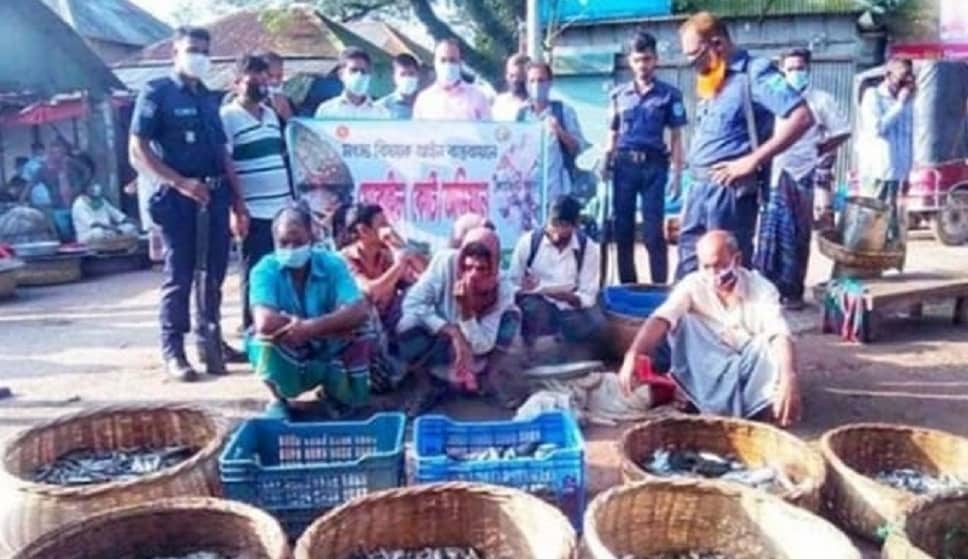 মানিকগঞ্জে পোনামাছ বিক্রির দায়ে ৫ জনকে জরিমানা
