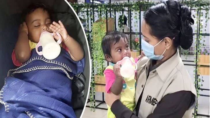 শাহজালালে শিশুসন্তানকে ফেলে গেলেন সৌদিফেরত মা, দুধ দিয়ে কান্না থামাল পুলিশ
