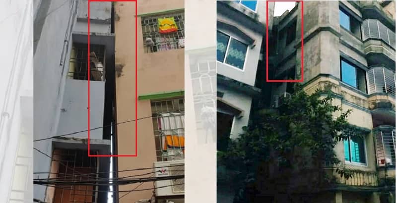 ভূমিকম্পে ‘হেলে’ পড়েছে দুটি ভবন