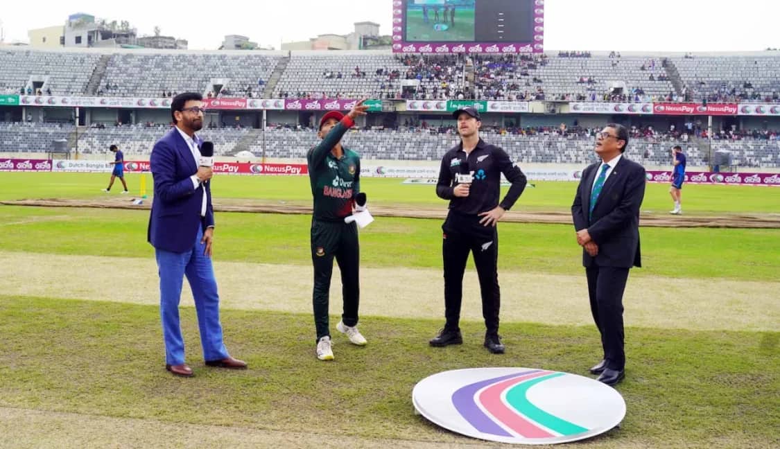 নিউজিল্যান্ডের বিপক্ষে টস জিতে ব্যাটিংয়ে বাংলাদেশ