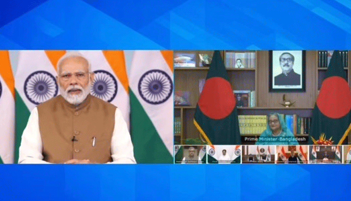 আখাউড়া-আগরতলা রেলপথসহ ৩ প্রকল্প উদ্বোধন করলেন হাসিনা-মোদি