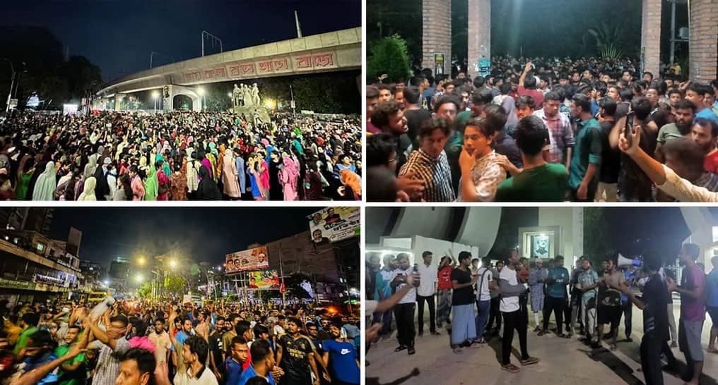 বিক্ষোভ মুখর এক রাত পার করলো বিশ্ববিদ্যালয়ের শিক্ষার্থীরা