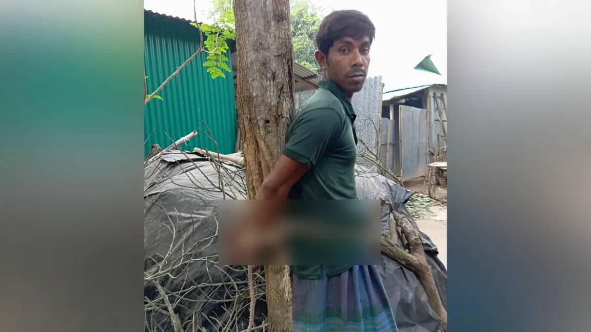 বিয়ের দাবিতে কিশোরীর অনশন, গাছে বাঁধা হলো রানাকে