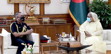 প্রধানমন্ত্রীর সঙ্গে ভারতের সেনাপ্রধানের সৌজন্য সাক্ষাৎ