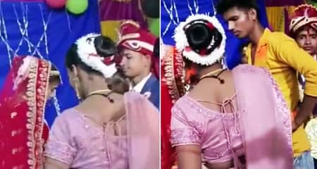 বরের গলায় মালা দেওয়ার আগেই সিঁথিতে সিঁদুর দিলেন প্রেমিক, হুলস্থুল কাণ্ড সিঁথিতে সিঁদুর দিলেন প্রেমিক