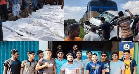 মাইক্রোবাসটিকে ১ কিলোমিটার পর্যন্ত টেনে নিয়ে যায় ট্রেনটি ১২ ফ্রেন্ড