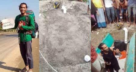 অভিজ্ঞতা নিতে কবরের মধ্যে ১০ ঘণ্টা কাটালেন যুবক