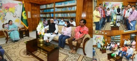 স্পিকারের সঙ্গে নব-নির্বাচিত বিপিজেএ কমিটির সাক্ষাৎ
