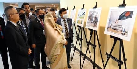 জাতিসংঘে পদ্মা সেতুর ওপর আলোকচিত্র প্রদর্শনী পরিদর্শন প্রধানমন্ত্রীর