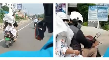 মুখ ঢেকে প্রেমিকের সঙ্গে ডেটিংয়ে স্ত্রী, মোটরবাইকে ধাওয়া করে ধরলেন স্বামী প্রেম