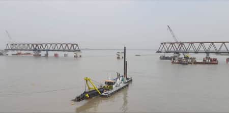 দৃশ্যমান হচ্ছে বঙ্গবন্ধু রেল সেতু, ৪৭ ভাগ কাজ সম্পন্ন