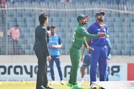 মিরপুরে টস জিতে ভারতকে ব্যাটিংয়ে পাঠাল বাংলাদেশ ব্যাটিং ভারত