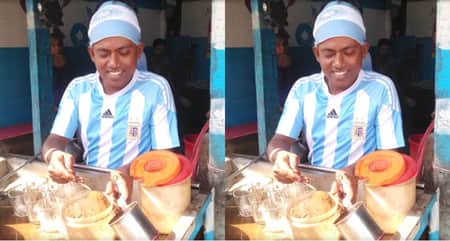 বিশ্বকাপ জয়ের আনন্দে সারাদিন ‘ফ্রি’ চা খাওয়াচ্ছেন মেসিভক্ত ইব্রাহিম মেসিভক্ত