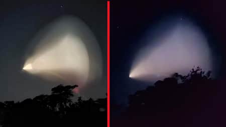 আকাশে দেখা গেলো অদ্ভুত এক আলো! আকাশে অদ্ভুত আলো!