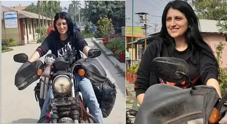 বাইকে চড়ে ২৯ দেশ পেরিয়ে রোমানিয়ান তরুণী এখন সাতক্ষীরায় বাইক