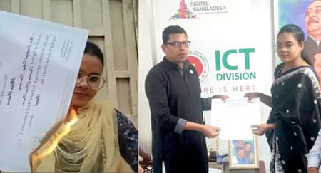 ফেসবুক লাইভে সার্টিফিকেট পোড়ানো তরুণীকে চাকরি দিলেন আইসিটি প্রতিমন্ত্রী