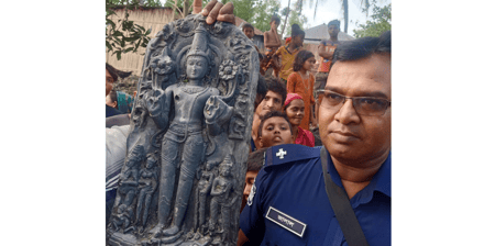 পাবনার ভাঙ্গুড়ায় প্রাচীন বিষ্ণুমূর্তি উদ্ধার