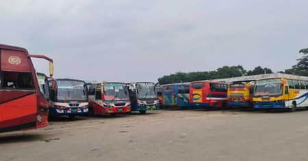 রাজবাড়ী-ঢাকা রুটে ২ দিন ধরে বাস চলাচল বন্ধ, দুর্ভোগে যাত্রীরা রাজবাড়ী-ঢাকা রুট