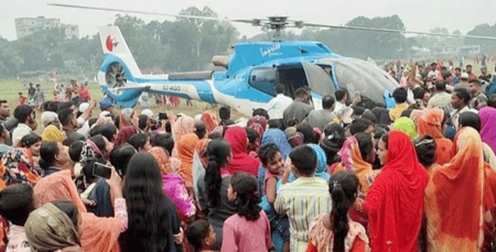 ছেলে আমার ইচ্ছা পূরণ করেছে, এখন মরেও শান্তি পাব ছেলের বিয়ে হেলিকপ্টারে