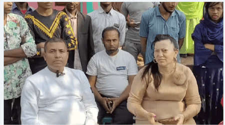 হেলিকপ্টারে চড়ে শ্বশুরবাড়ি বরগুনায় এলেন ইতালীয় নারী