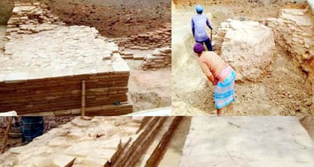 খননে সন্ধান মিলছে প্রাচীন স্থাপনার প্রাচীন স্থাপনার