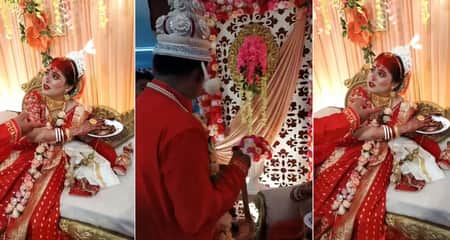 বিয়ের রাতে বরের সামনে একি করে বসলেন নববধূ নববধূ