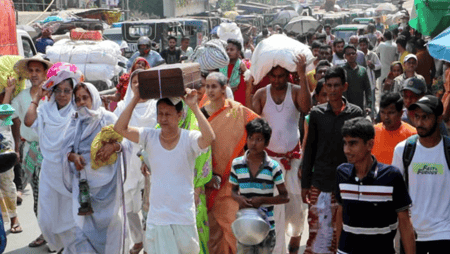 ক্লান্তি ও দুর্ভোগ দুর্দশার চিত্র