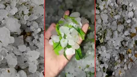 সন্ধ্যায় হঠাৎ শিলাবৃষ্টি, জমেছে এক ফুট পর্যন্ত বরফ