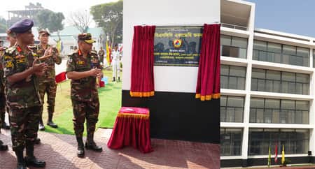 সাভারের বাইপাইলে বিএনসিসির নবনির্মিত ভবন উদ্বোধন করলেন সেনাপ্রধান