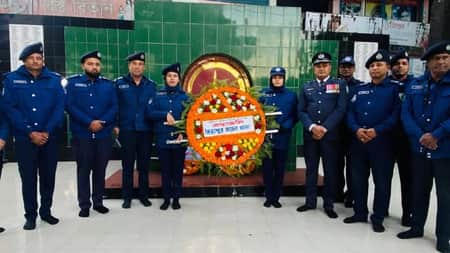 সিলেটের জৈন্তাপুরে বিজয় দিবসে শহীদ স্মৃতি বেদীতে পুষ্পস্তবক অর্পণ