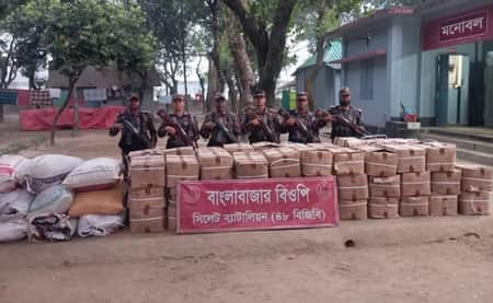 সিলেটে ১ কোটি ৩৫ লক্ষ টাকার চোরাচালানী মালামাল আটক News