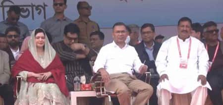 রাজশাহীর সমাবেশস্থলে তারেক রহমান