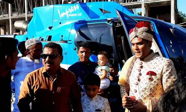 হেলিকপ্টারে চড়ে বিয়ে করলেন সাবেক ছাত্রলীগ নেতা