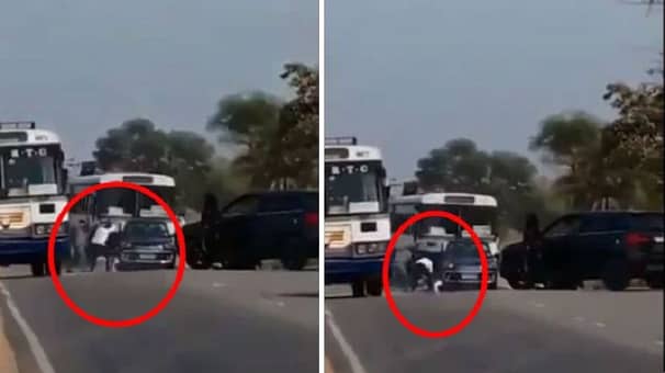 গাড়ি থেকে ঝুলছে স্ত্রীর দেহ, রক্ত ভেসে যাচ্ছে রাস্তা