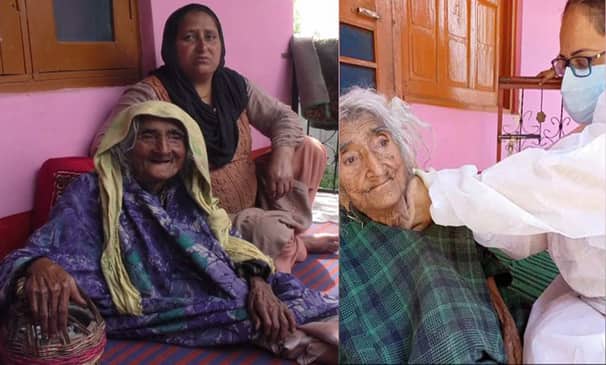 করোনা টিকা নিলেন জম্মু-কাশ্মীরের ১২৪ বছরের নারী