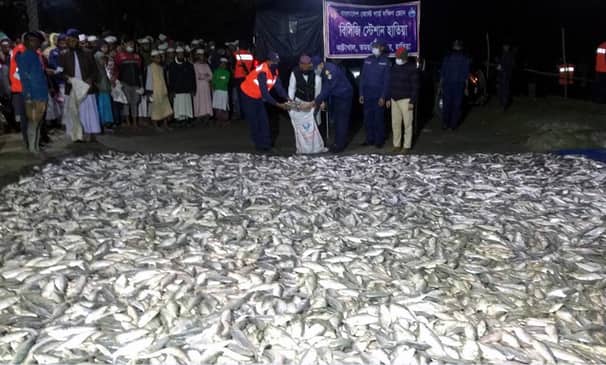 এতিম-অসহায়রা পেলেন জব্দ হওয়া ১৪০ মণ ইলিশ