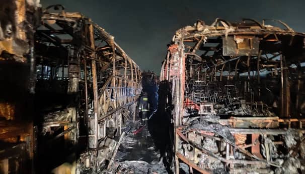 একসঙ্গে ১৪টি দামি ভলভো বাস কীভাবে পুড়লো এটি সন্দেহের : পুলিশ