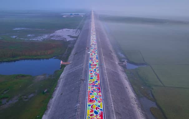 মিঠামইনে আঁকা হচ্ছে বিশ্বের দীর্ঘতম আলপনা