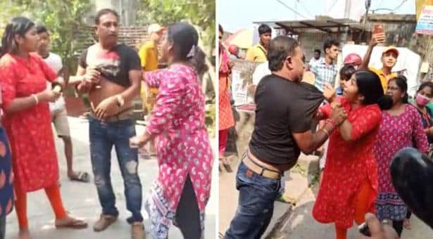 আপত্তিকর মেসেজ, নারীদের জুতোপেটা খেলেন এই নেতা (ভিডিও)