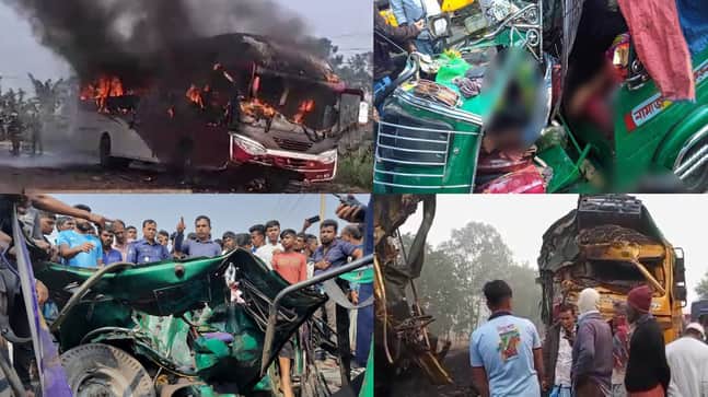 ছুটির দিনে সড়ক দুর্ঘটনায় প্রাণ গেল ১৬ জনের