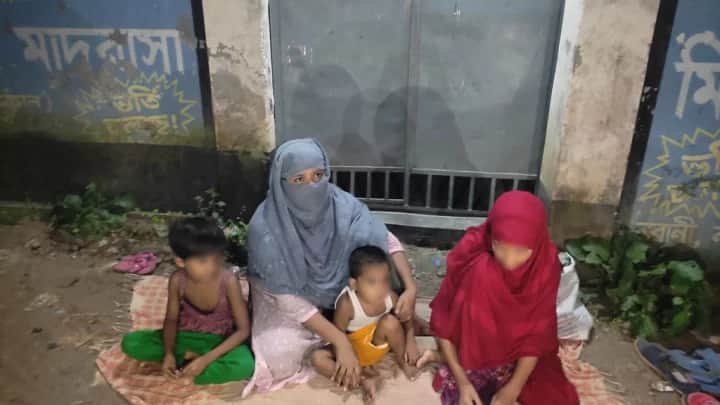 বাড়ি দখলে নিতে গৃহবধূকে সন্তানসহ বের করে দেওয়া হলো