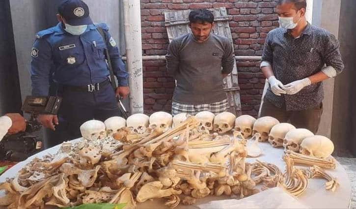 ময়মনসিংহে ১২ মাথার খুলি ও হাড় উদ্ধার