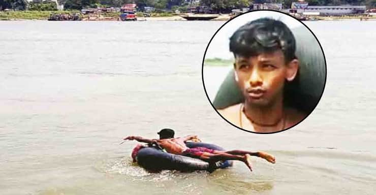 লকডাউনে প্রতিদিন নদী সাঁতরে কাজে যান তিনি