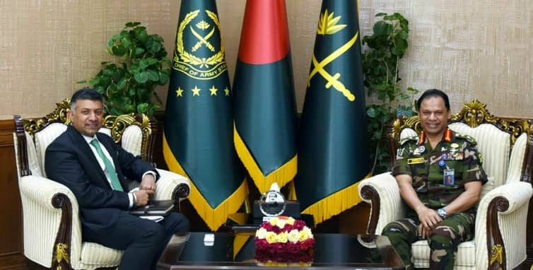 সেনাপ্রধানের সঙ্গে ভারতের হাই কমিশনারের সৌজন্য সাক্ষাৎ