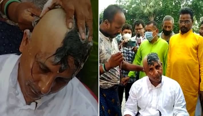 মাথা ন্যাড়া করে বিজেপি ছাড়লেন বিধায়ক