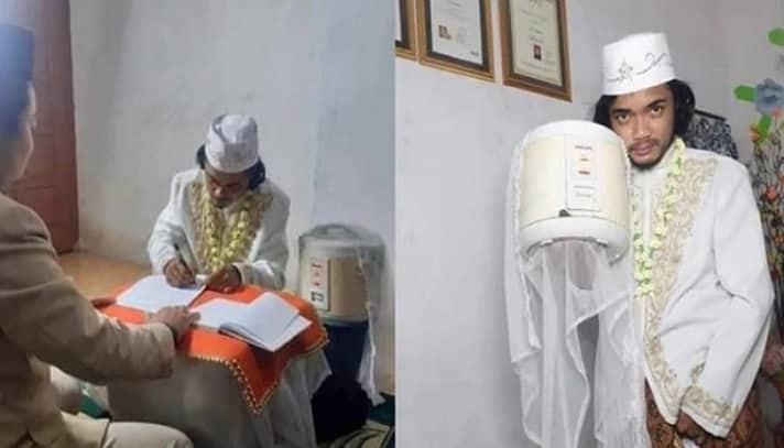 রাইস কুকারকে বিয়ে করলেন যুবক!