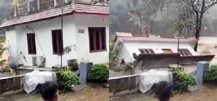 চোখের পলকে নদীতে তলিয়ে গেল বাড়ি (ভিডিও)