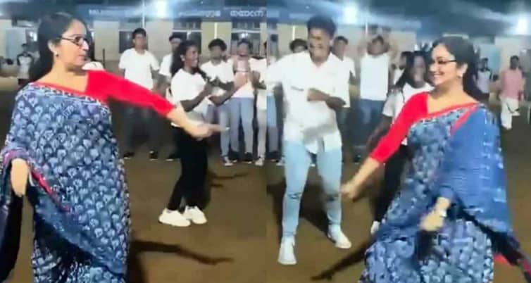 শাড়ি পরে কলেজ স্টুডেন্টদের সামনেই তুমুল ড্যান্স দিলো আইএএস অফিসার ড্যান্স