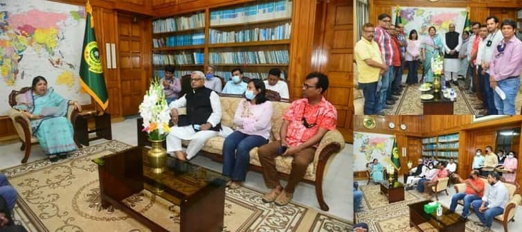 স্পিকারের সঙ্গে নব-নির্বাচিত বিপিজেএ কমিটির সাক্ষাৎ